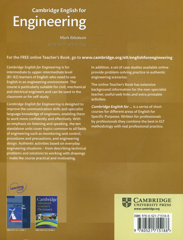 Бумажная книга «Cambridge English for Engineering. Student's  Book (+ 2 CDs)», автор Марк Иботсен - фото №1