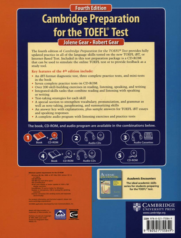 Бумажная книга «Cambridge Preparation for the TOEFL Test (+ CD-ROM)», авторов Роберт Гир, Джолин Гир - фото №1
