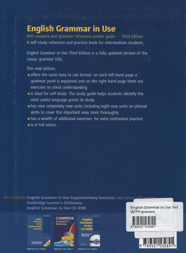 Бумажная книга «English Grammar In Use with Answers for Intermediate Students of English», автор Рэймонд Мерфи - фото №1