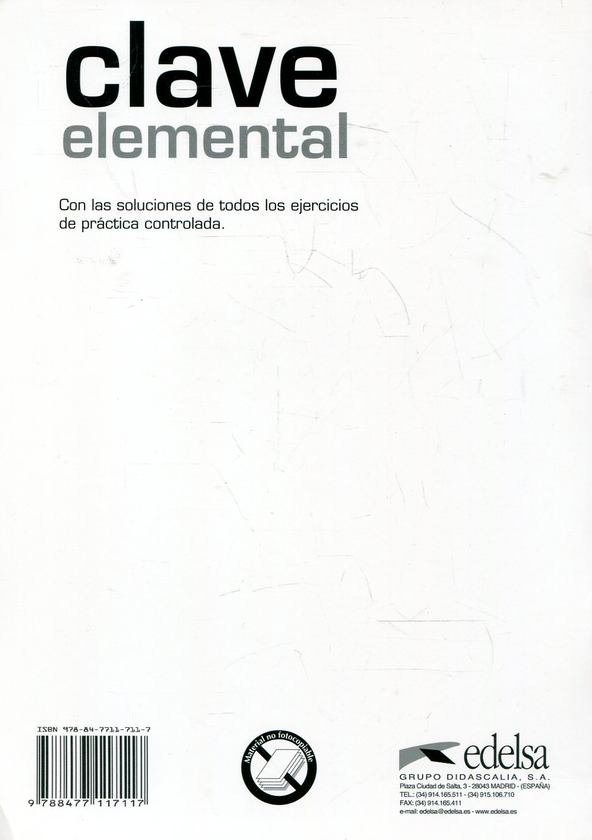 Паперова книга «Uso de la gramatica espanola. Nivel elemental. Clave», автор Франциска Кастро - фото №1