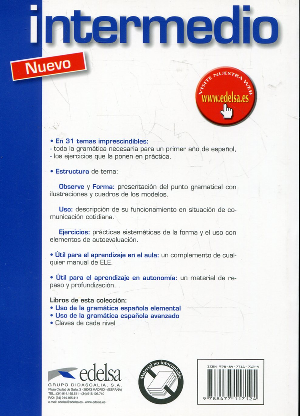 Паперова книга «USO de la gramatica espanola. Nivel intermedio», автор Франциска Кастро - фото №1
