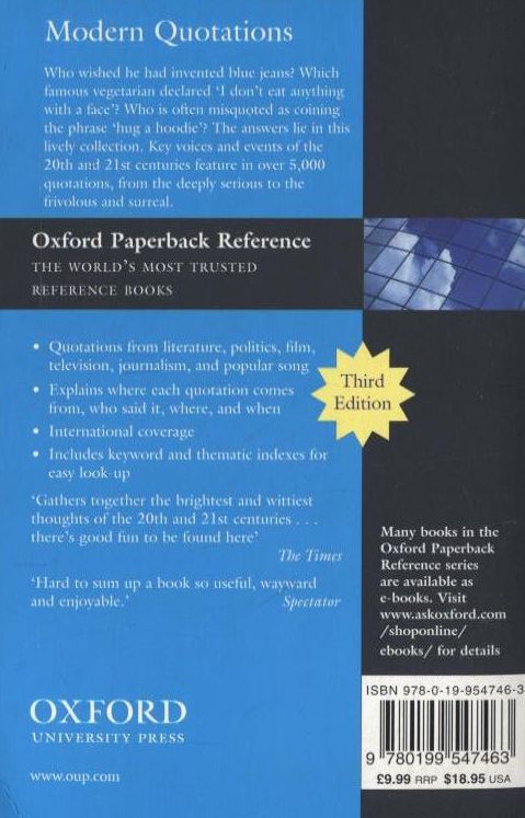 Бумажная книга «Oxford Dictionary of Modern Quotations» - фото №1