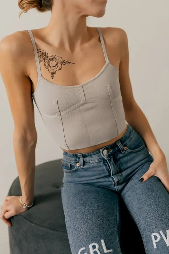  «Тимчасове тату Tattooshka Піони українські (LB-149)», бренда Tattooshka - фото №1