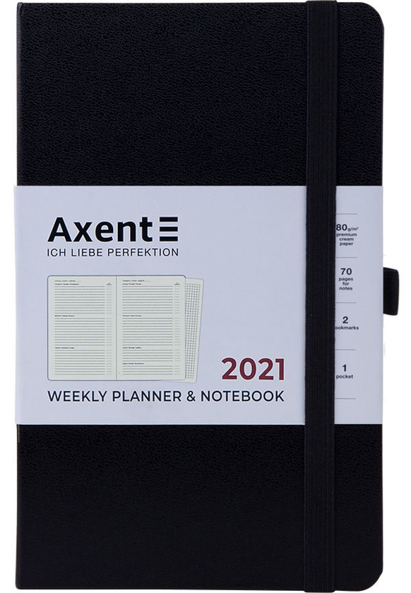  «Еженедельник Axent Partner Strong 2021 Черный (8505-21-01-a)», бренда Axent - фото №1