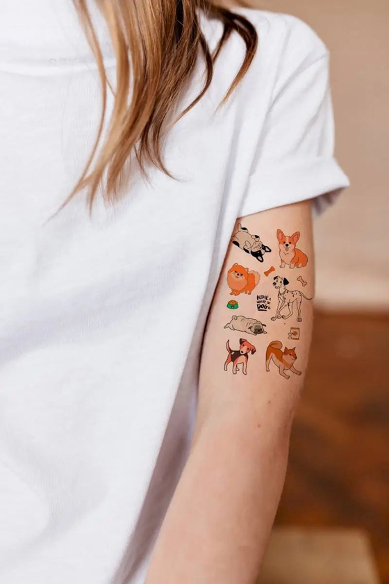 «Тимчасове тату Tattooshka Міні песики (L-62)», бренда Tattooshka - фото №1