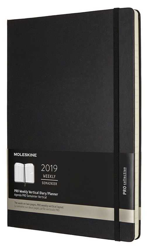  «Еженедельник вертикальный Moleskine Pro А4 на 2019 год черный (DHB12PRO5Y19)», бренда Moleskine - фото №1