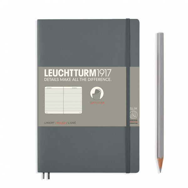  «Блокнот Leuchtturm1917 Paperback Линия Антрацит (358326)», бренда Leuchtturm1917 - фото №1
