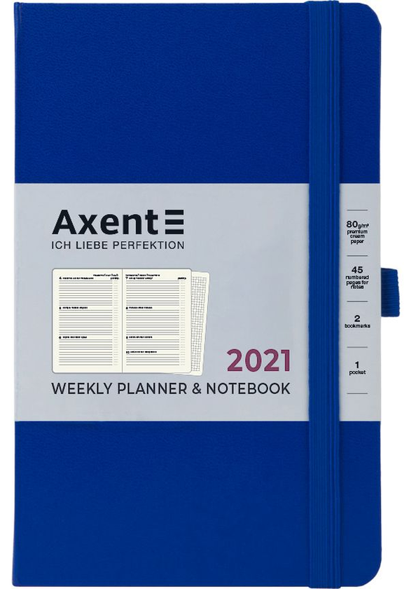  «Еженедельник Axent Partner Strong 2021 Классический синий (8505-21-38-a)», бренда Axent - фото №1