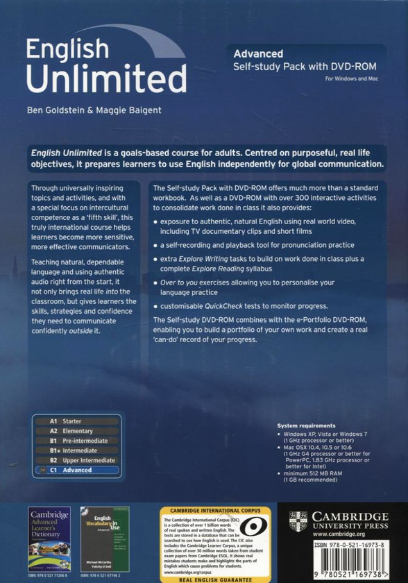 Бумажная книга «English Unlimited Advanced. Self-study Pack (Workbook with DVD-ROM)», авторов Бен Голдштейн, Мэгги Бэйджент - фото №1
