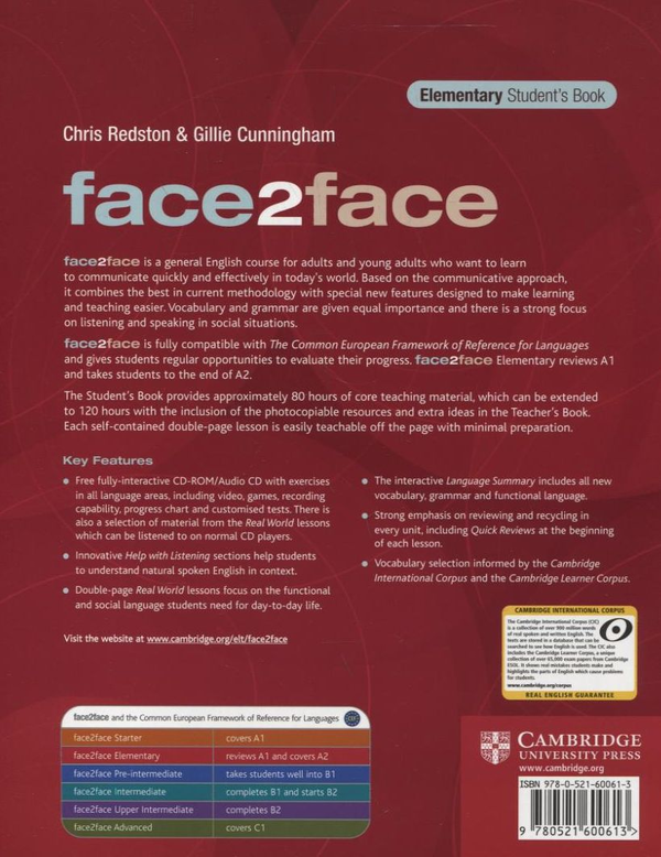 Бумажная книга «Face2face. Elementary Student's Book (+ CD-ROM)», авторов Крис Редстон, Джилли Каннингем - фото №1