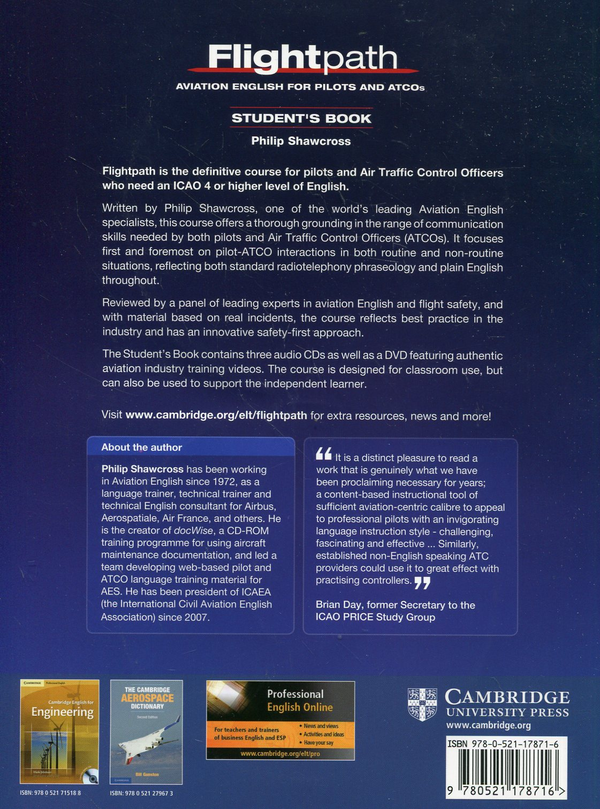 Бумажная книга «Flightpath. Aviation English for Pilots and ATCOs. Student's Book  (+ 3 CDs & 1 DVD)», автор Филип Шоукросс - фото №1