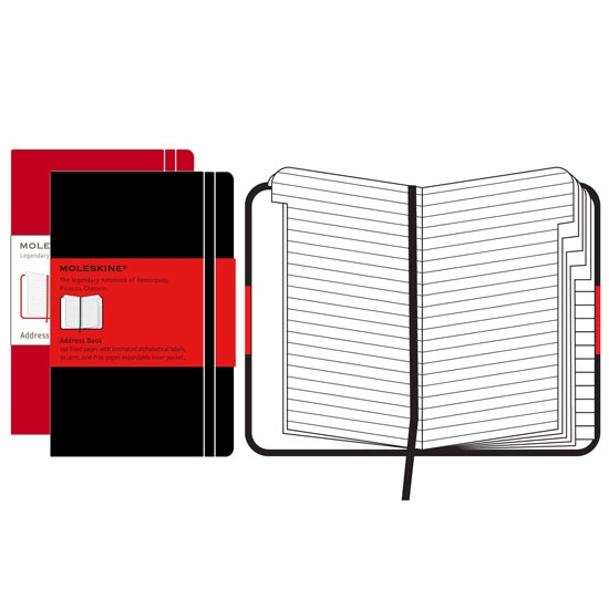 «Записная книжка Moleskine с индексом Черная (QP064F#978-88-8370-165-8)», бренда Moleskine - фото №1