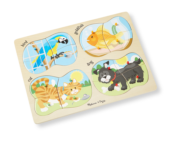  «Деревянные пазлы Melissa & Doug 4 в 1 Домашние животные (MD9861)», бренда Melissa & Doug - фото №1
