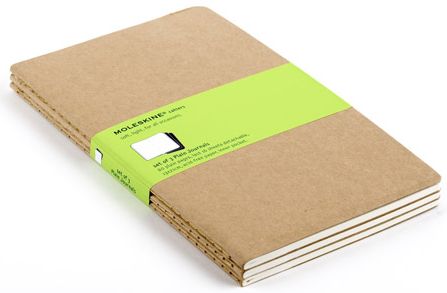  «3 журнала для записей Moleskine Cahier Бежевые нелинованные (QP418EN)», бренда Moleskine - фото №1