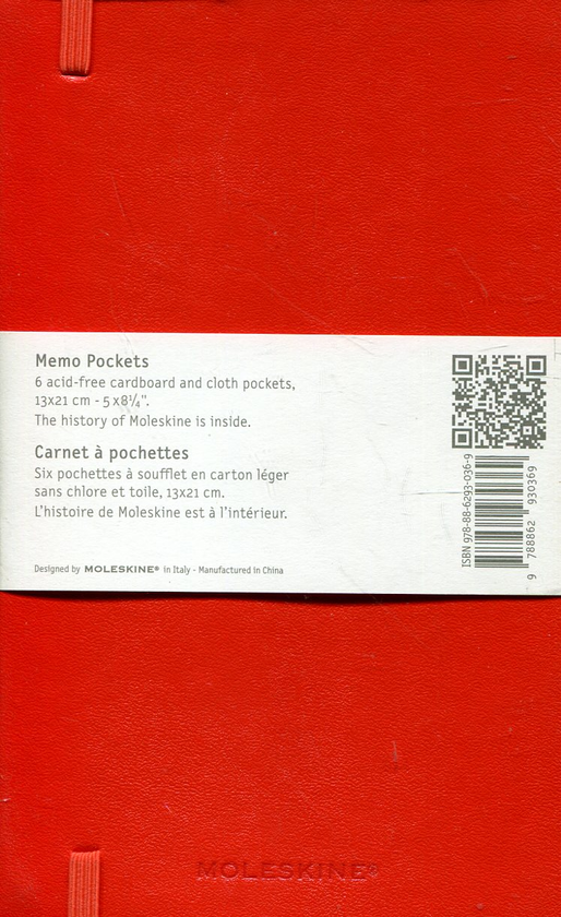 «Папка Moleskine с кармашками Красная (QP065RF)», бренда Moleskine - фото №1