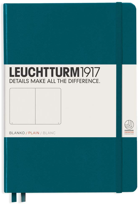 «Блокнот Leuchtturm1917 Medium Чистые листы Тихоокеанский зеленый (359698)», бренда Leuchtturm1917 - фото №1