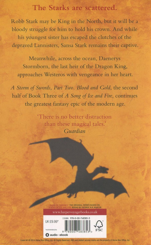Бумажная книга «A Song of Ice and Fire. Book 3. A Storm Of Swords. Part 2: Blood And Gold», автор Джордж Р. Р. Мартин - фото №1