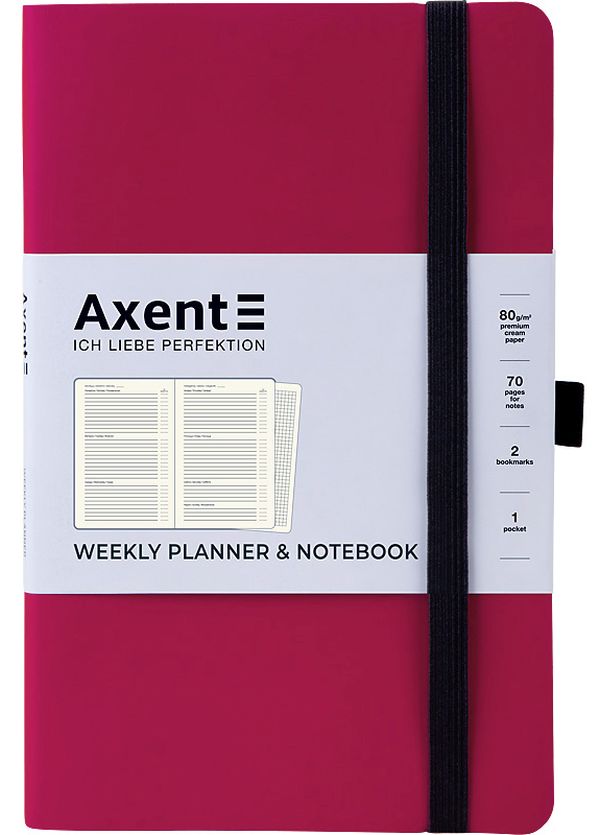  «Еженедельник недатированный Axent Partner Soft Фуксия (8601-21-10-a)», бренда Axent - фото №1