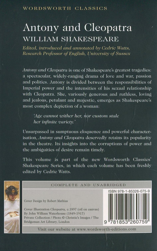 Паперова книга «Antony and Cleopatra», автор Вільям Шекспір - фото №1