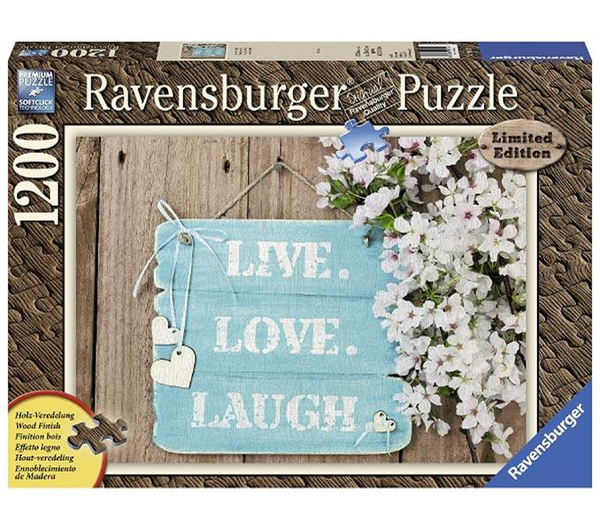  «Пазл Ravensburger Живи Люби Улыбайся 1200 элементов (RSV-199136)», бренда Ravensburger - фото №1