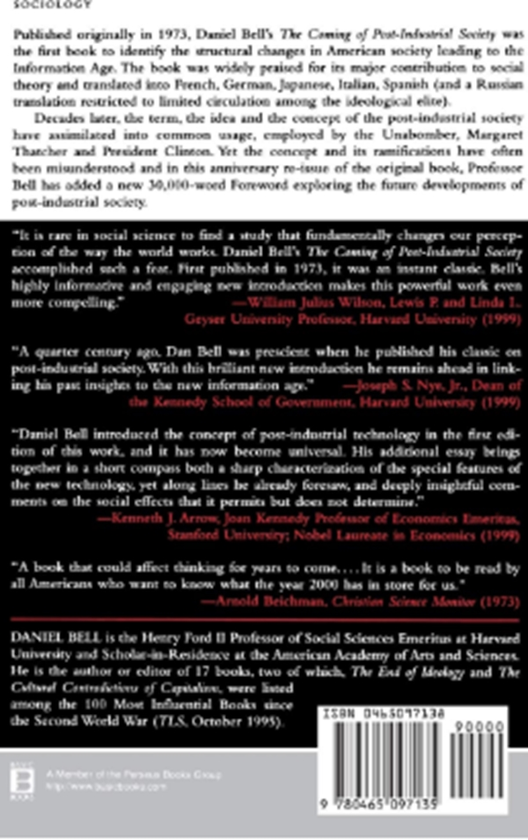 Бумажная книга «The Coming Of Post-Industrial Society», автор Даниэль Белл - фото №1