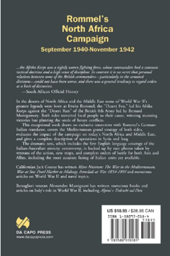 Паперова книга «Rommel's North Africa Campaign : September 1940-november 1942», авторів Алессандро Массіньяні, Джек Грін - фото №1