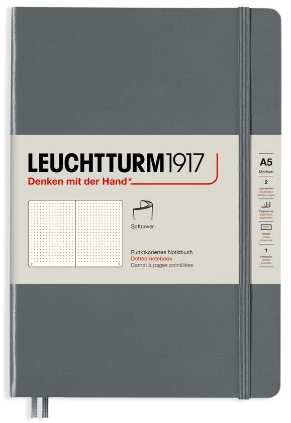  «Блокнот Leuchtturm1917 Антрацит Крапка (362851)», бренду Leuchtturm1917 - фото №1