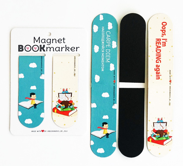 «Набір магнітних закладок для книг Bookmarks Reading again 2 шт (406)», бренда Bookmarks - фото №1