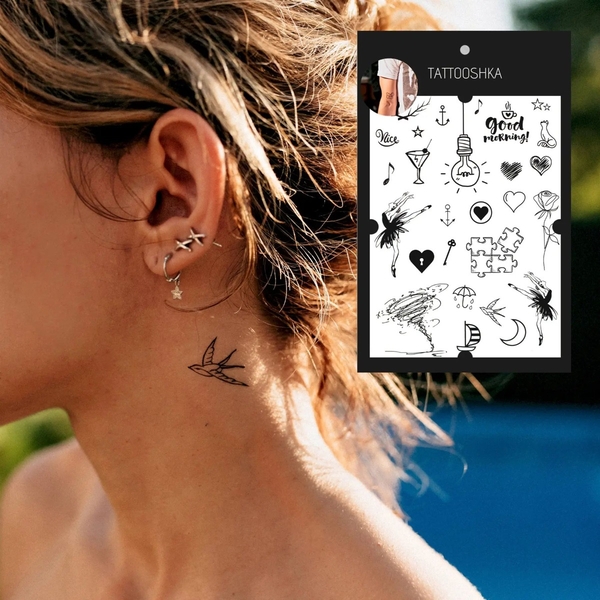  «Тимчасове тату Tattooshka Сет доброго ранку (LC-119)», бренда Tattooshka - фото №1
