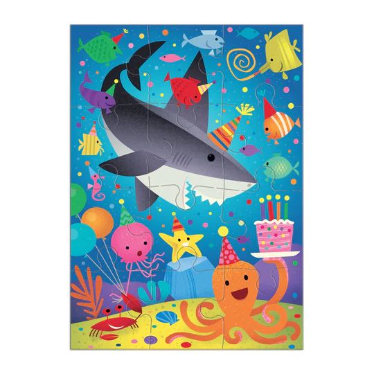  «Пазл Mudpuppy Shark Party Greeting Card Puzzle», бренда Mudpuppy - фото №1