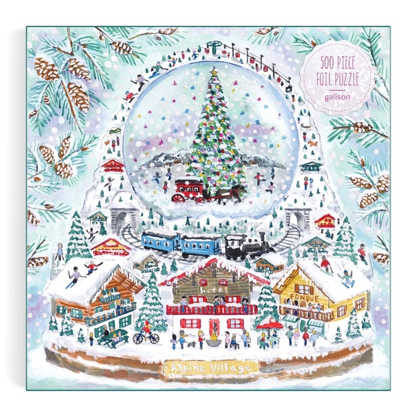  «Пазл Galison Alpine Village Snow Globe by Michael Storrings 500 ел.», бренда Galison - фото №1