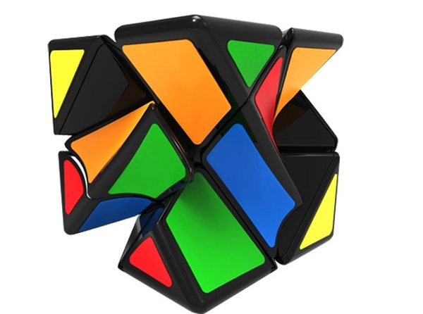  «Игрушка-головоломка QiYi Twisty Skewb Cube черный (MFG2004)», бренда QiYi - фото №1
