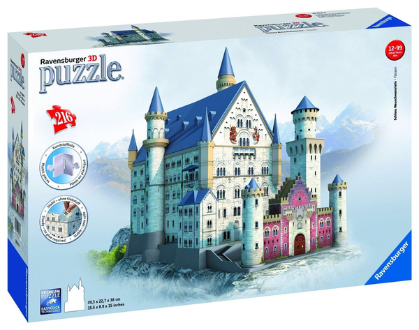 «3D Пазл Ravensburger Замок Нойшванштайн 216 элементов (RSV-125739) », бренда Ravensburger - фото №1