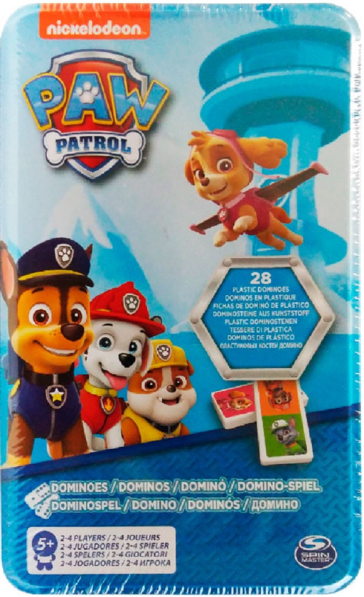 «Настольная игра домино в жестяной коробке Spin Master Games Домино Щенячий патруль (SM98408/6033087)», бренда Spin Master - фото №1
