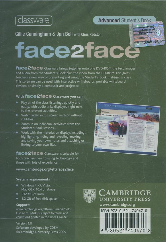 [object Object] «Face2face. Advanced Classware DVD-ROM (single classroom)», авторів Ян Белл, Джиллі Каннінгем, Кріс Редстон - фото №2 - мініатюра