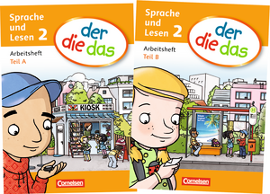 Бумажная книга «Der Die Das. Sprache und Lesen. 2 Schuljahr. Arbeitsheft Sprache Teil A und B im Paket», автор Стефан Юк - фото №1