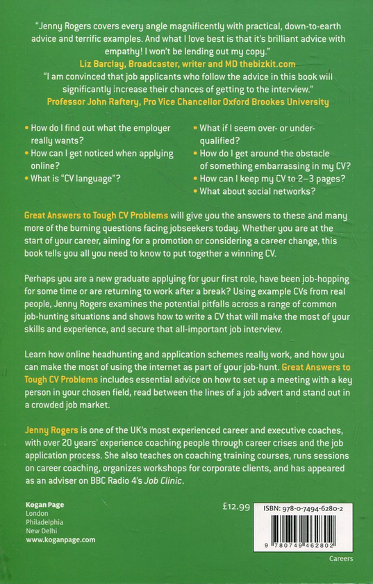 Паперова книга «Great Answers to Tough CV Problems: CV Secrets from a Top Career Coach», автор Дженні Роджерс - фото №1