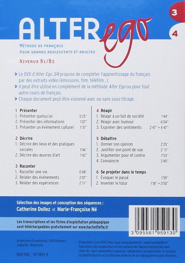 [object Object] «Alter Ego 3 et 4. Méthode de français. B1/B2. DVD», авторів Кетрін Доллез, Сільві Понс - фото №2 - мініатюра