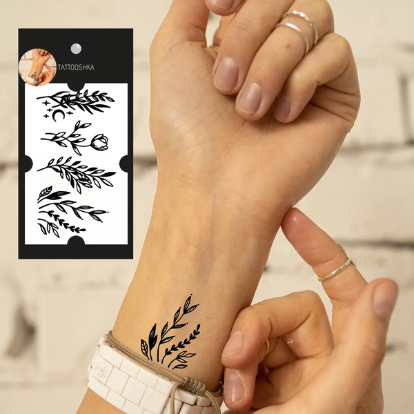  «Тимчасове тату Tattooshka Маленькі гілочки (HC-442)», бренда Tattooshka - фото №1