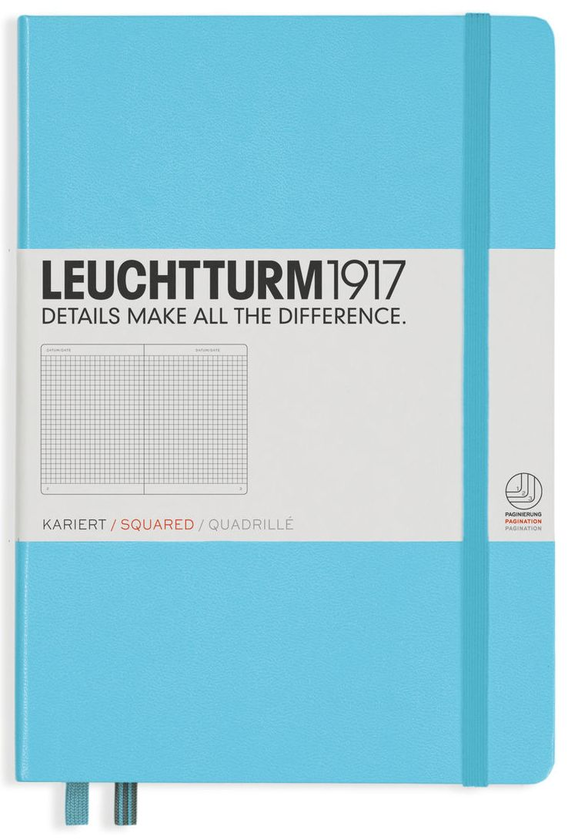  «Блокнот Leuchtturm1917 Medium Клетка Ледяной Синий (357481)», бренда Leuchtturm1917 - фото №1