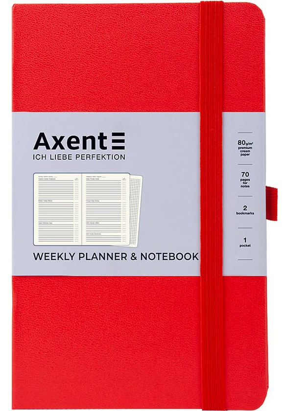  «Еженедельник недатированный Axent Partner Strong Красный (8602-21-05-a)», бренда Axent - фото №1
