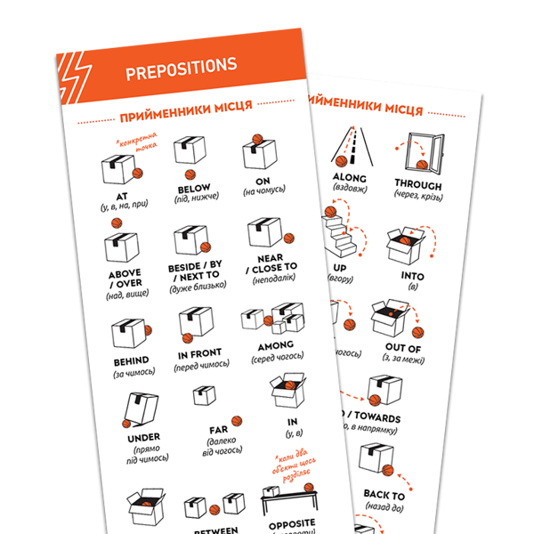 «Закладка Prepositions (RedvZak2)», бренду Видавництво А. Редванського - фото №1
