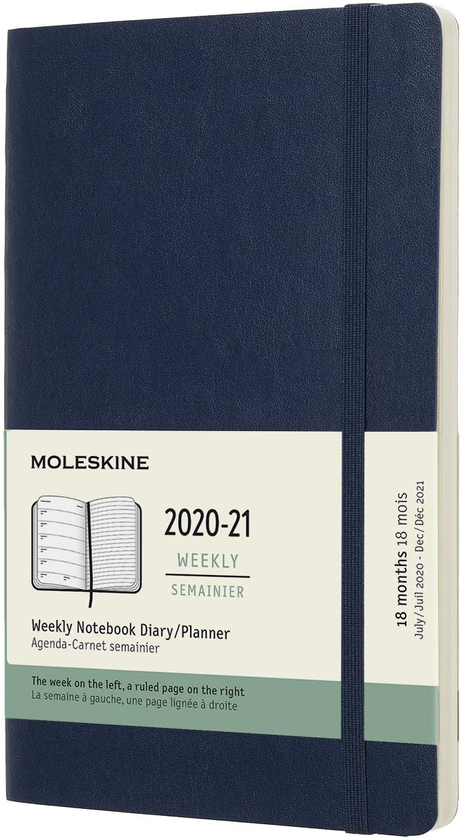  «Еженедельник Moleskine 2020-2021 Сапфир (DSB2018WN3Y21)», бренда Moleskine - фото №1
