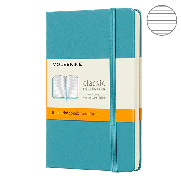  «Блокнот Moleskine Classic маленький линия океанский синий (MM710B35)», бренда Moleskine - фото №1
