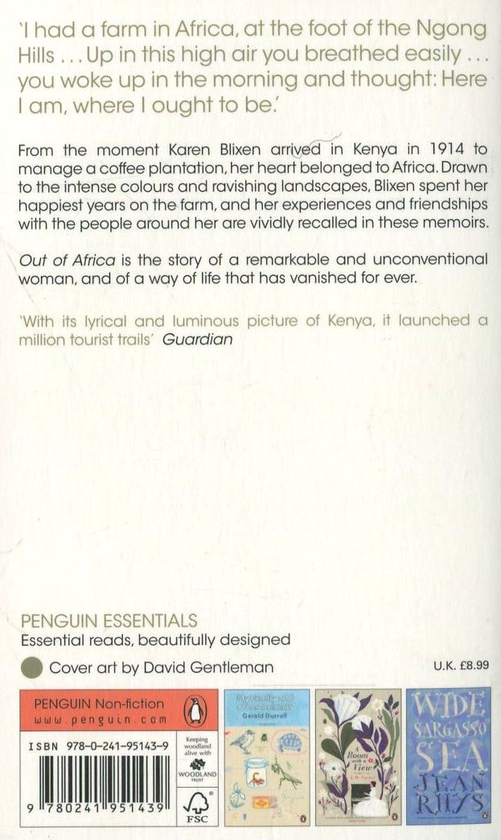 Паперова книга «Out of Africa», автор Карен Бліксен - фото №1