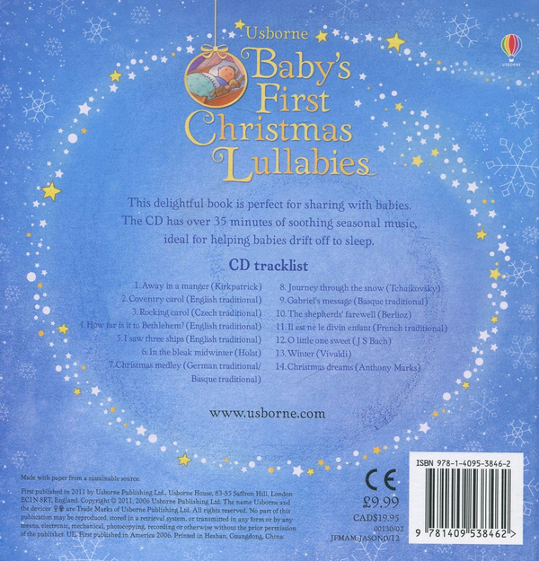 Паперова книга «Baby's First Christmas Lullabies (+ CD)», автор Фіона Вотт - фото №1