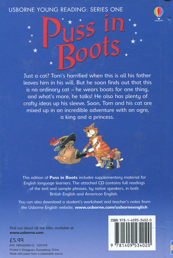Паперова книга «Puss in Boots (+ Audio CD)», автор Фіона Петчет - фото №1