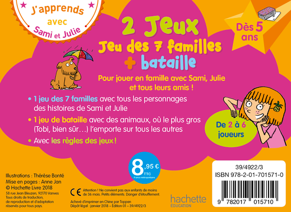 Бумажная книга «J'apprends avec Sami et Julie: Jeu des 7 familles + bataille», автор Тереза Бонте - фото №1