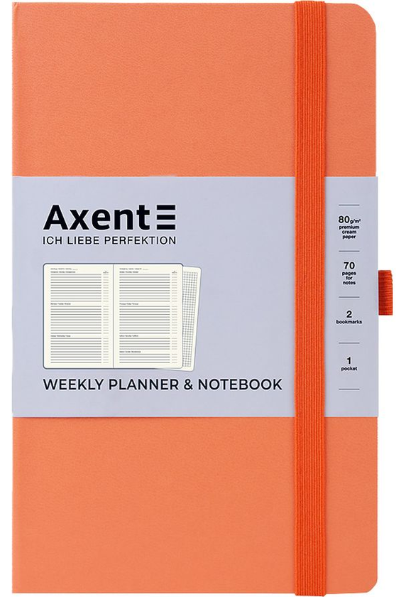  «Еженедельник недатированный Axent Partner Strong Персиковый (8602-21-42-a)», бренда Axent - фото №1