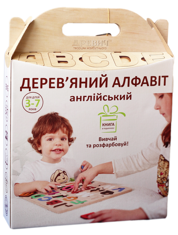  «Деревянная игрушка Drevych Английский алфавит (0300033)», бренда Drevych - фото №1